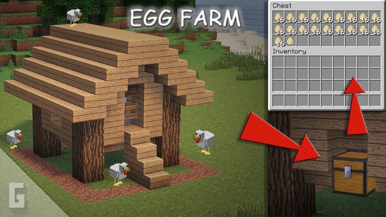 automatic minecraft egg farm, automatic minecraft farming, how to use hoppe...