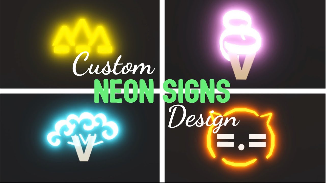 4 Custom Neon Signs Design Ideas Building Hacks Roblox Adopt Me Youtube - how to make a sign in roblox bloxburg