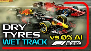 Can You Beat 0% AI with DRY TYRES ON A WET TRACK on the F1 2021 Game?!