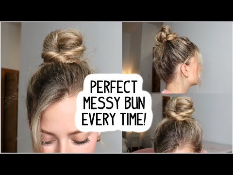 VIRAL EASY KNOTTED MESSY BUN! TRENDY HAIRSTYLE | MEDIUM & LONG HAIR