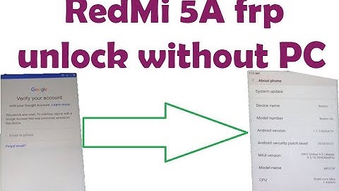 RedMi 5a frp unlock without PC/ Bypass Google REDMi 5a android Version 7.1.2