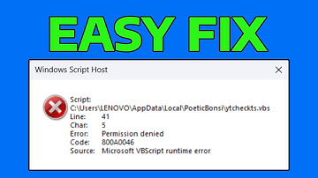 How To Fix Permission Denied 800A0046 Code Windows Script Host Error
