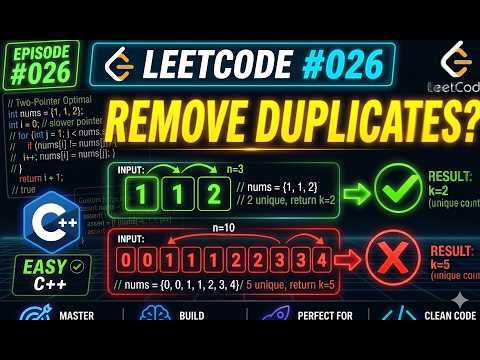 LeetCode Problem #26: Remove Duplicates from Sorted Array | Easy C++Solution & Optimal Approach