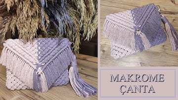 Makrome Çanta Yapımı / DIY Macrame Bag Tutorial #macrame #macramebag #makrome #makromeçanta