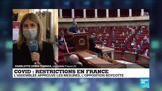 Covid-19 en France : l'Assemblée approuve les mesures, l'opposition quitte l'hémicycle