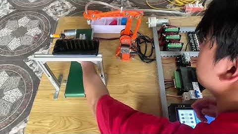 NC, ứng dụng PLC mitsubishi FX 3U chế tạo mô hình tự động sắp xếp phân loại sản phẩm theo màu sắc.