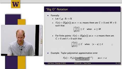 Mathematical Methods for Quantitative Finance || 08 W7 2 2  Big O Notation 11 18
