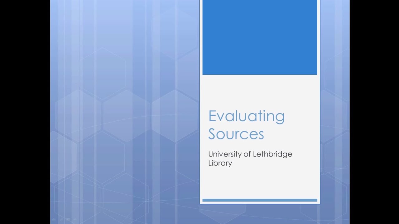 Evaluating Sources - YouTube