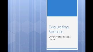 Evaluating Sources