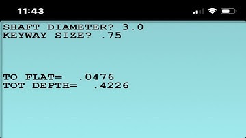 Keyway Calculator Program