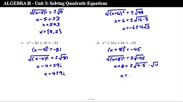 Algebra II - Section 3.5: Completing the Square