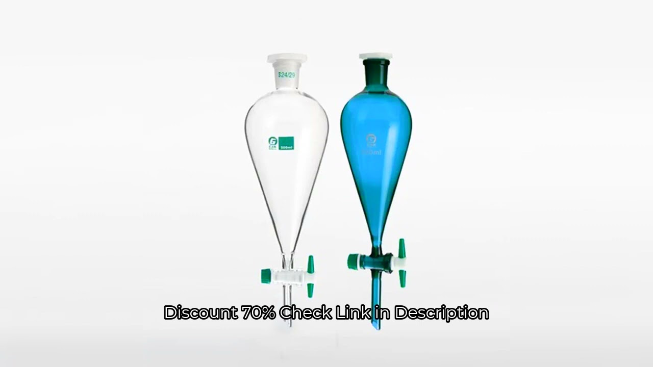 1pc Brown and Transparent Lab Glass Pear-Shaped Separatory Funnel Separating Eurify Essential Oil Ch