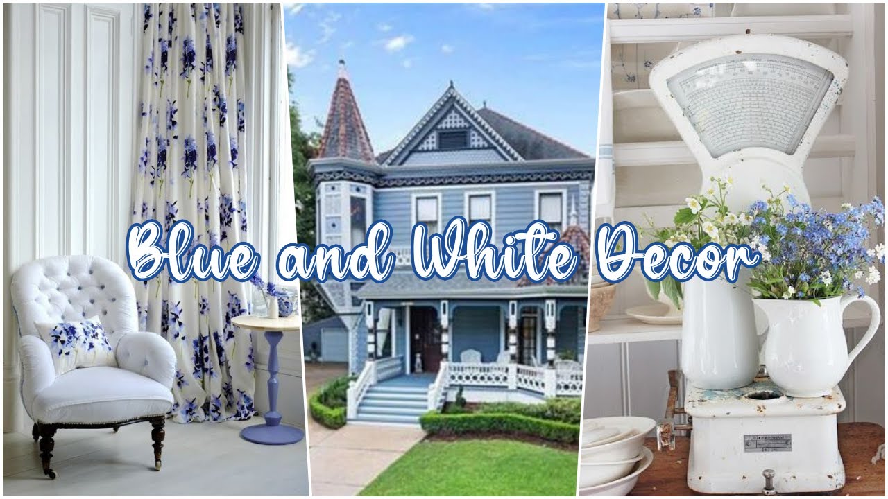 Decorating Victorian House Blue and White 💙 🤍 - YouTube