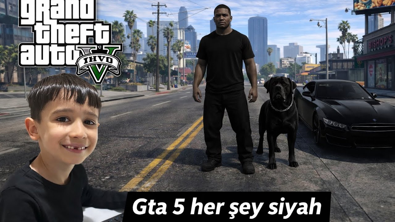 YAMAÇ GTA 5 OYNADI SİYAH KOMBİN YAPTI BUGÜN FRANKLİN CHOP VE ARABASI HER ŞEY SİYAH ‼️