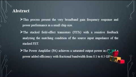 Analysis & Design Ultrabroadband Stacked Power Amplifier | Final Year Projects 2016 - 2017