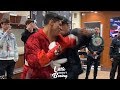 MUST WATCH!! RYAN GARCIA DRILLING KO PUNCH IN LOCKER ROOM THAT KNOCKED OUT FONSECA, PERFECT PUNCH!