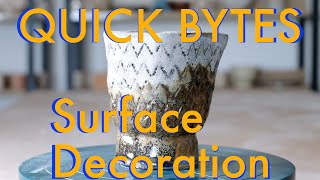 Decorating a hand built ceramic cup, carving texture and glazing