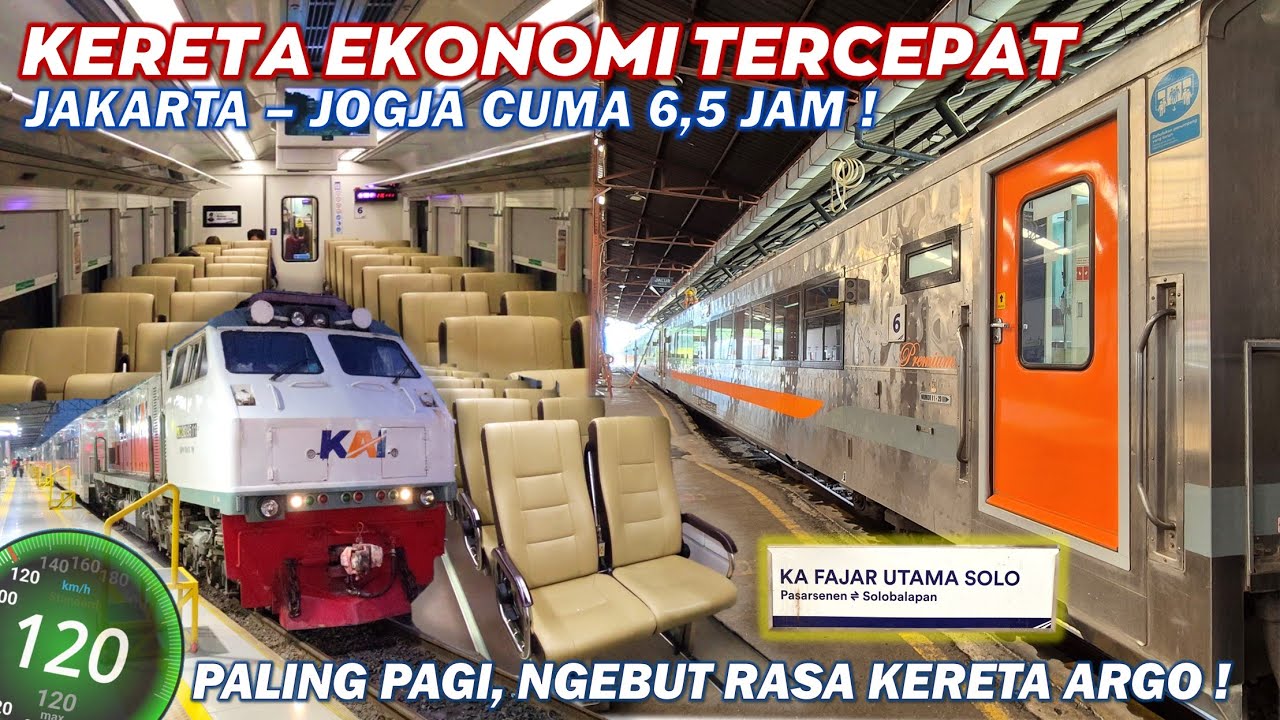 KERETA EKONOMI TERCEPAT JAKARTA JOGJA !! Naik KA FAJAR UTAMA SOLO ~ Paling Pagi & Rasa Kereta Argo !
