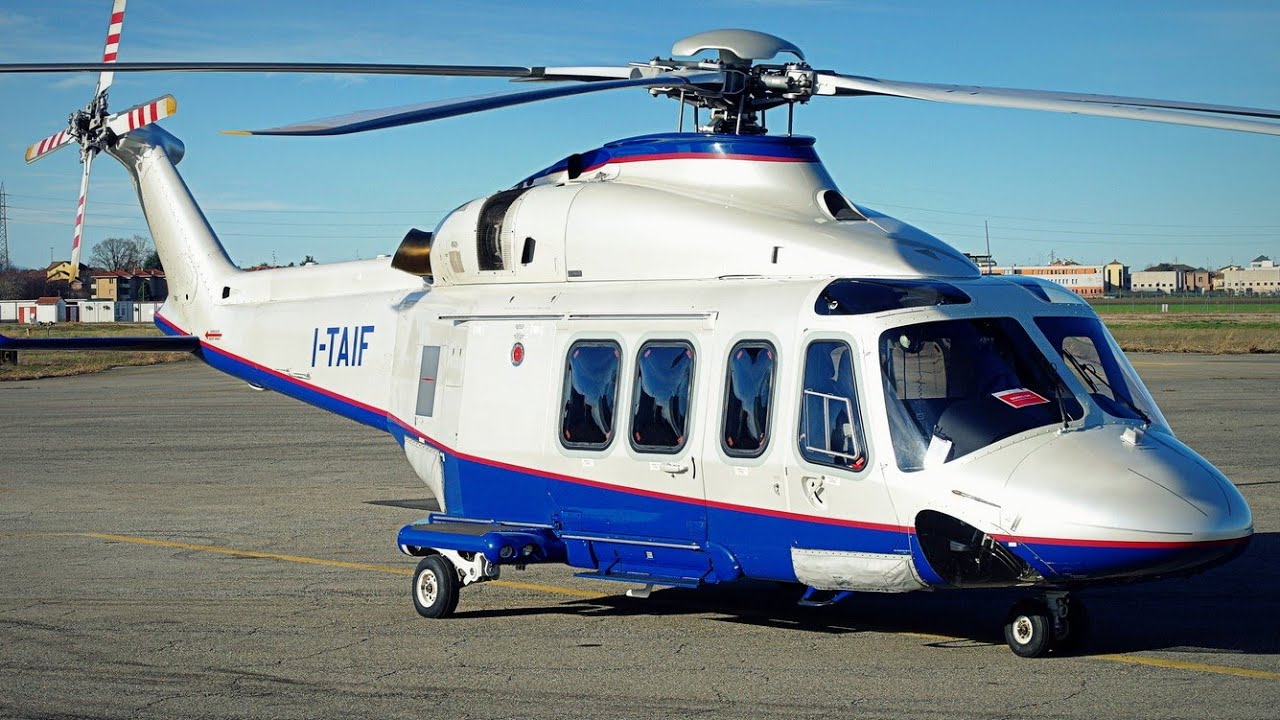 FIAT!! Luxurious Helicopter AgustaWestland AW139 Engine Start-Up & Taxi ...