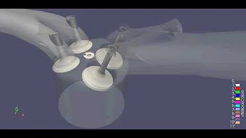 Converge CFD IC Engine Four stroke Valve motion Animation