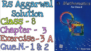Squares and Square roots | Class 8 Exercise 3A Question 1 Question 2 | Rs Aggarwal | @mdsirmaths