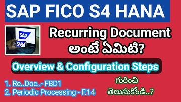 తెలుగు లో SAP FICO Recurring Entries Creation and Posting in Telugu - By Lokesh