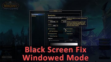 Black Screen Fix using Windowed Mode in World of Warcraft (3.3.5a - other versions probably too)