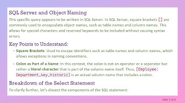 Understanding the : Colon in SQL Select Syntax