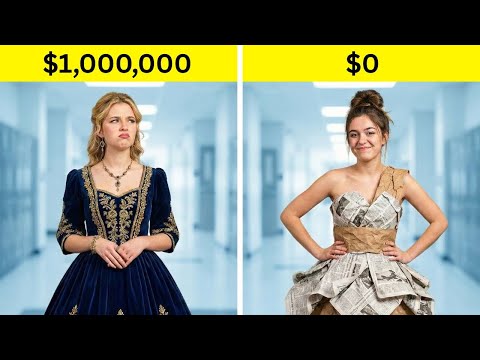 Escola Secundária de $1.000.000 vs $0! 💎 Traje de Festa Chocante