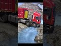 Truck crossing a fast flowing river #shorts #truck #shortsindia  #mudrunner