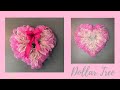 Dollar Tree Valentine’s Day Heart Wreath using 2 Colors of 6 Inch Deco Mesh Tutorial ❤️