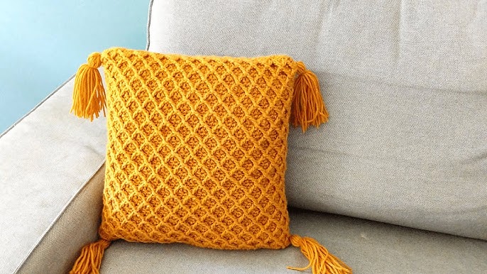 Crochet Pillow Pattern Easy -Tunisian Luxe Pillow - Noor's Knits