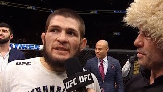 Слова Хабиб Нурмагомедов после боя против Эл Яквинта / Хабиб стал чемпионом UFC