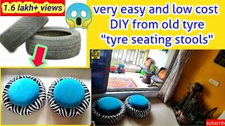 बहुत ही आसानी से और कम खर्च में बेकार टायर से बनाए | tyre seat | best out of waste |tyre furniture