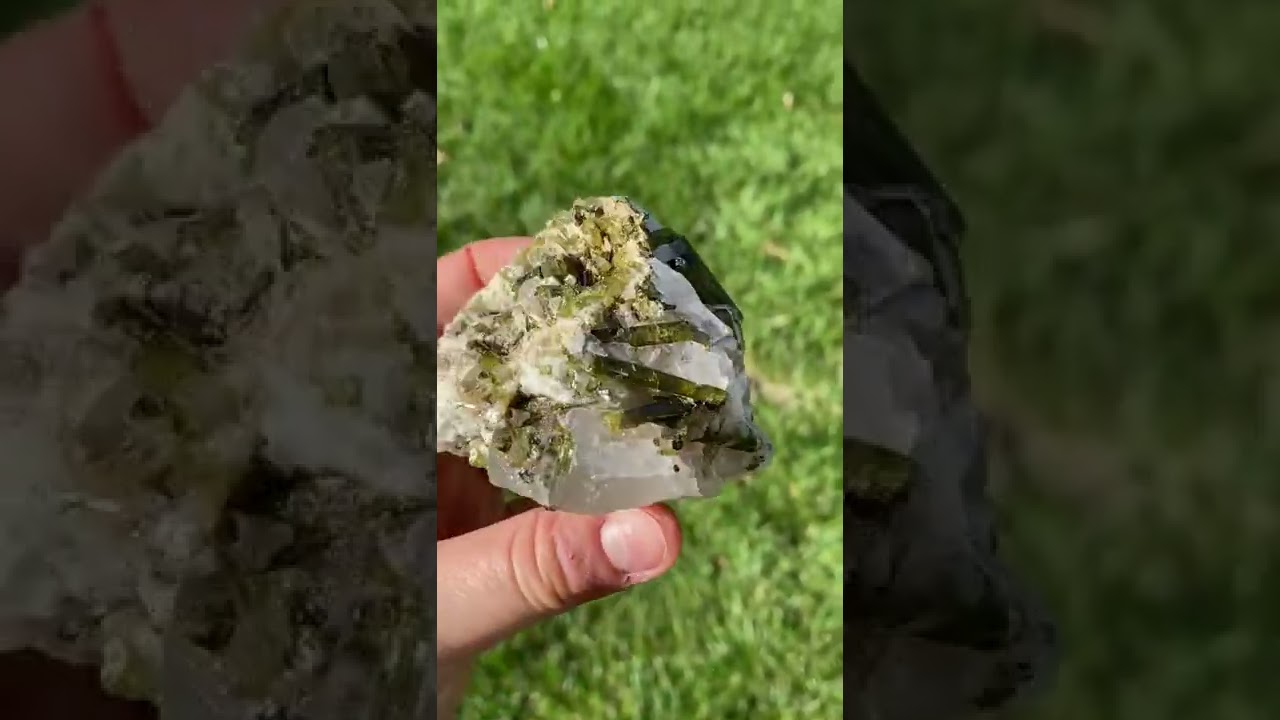 Raw Green Tourmaline & Clear Quartz Crystal - 34 | New Moon Beginnings