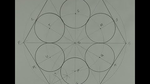 How to draw six equal circles in a hexagon touching one side of the hexagon and other two circles.