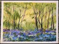 Paint a Loose Watercolour Bluebell Wood Landscape, Watercolor Tutorial For Beginners &amp; Intermediates