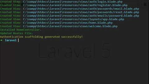 Laravel - artisan make auth