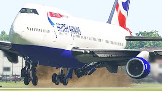 Worst Boeing 747 Landing Gear Failure Emergency Landing |Xplane 11