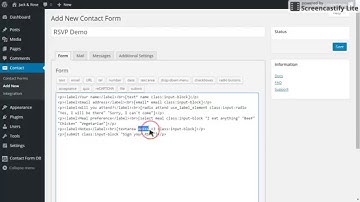 Jack & Rose: How to create RSVP form