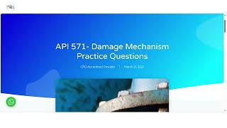 API 571 Corrosion and Materials Part 6 Online Training Course