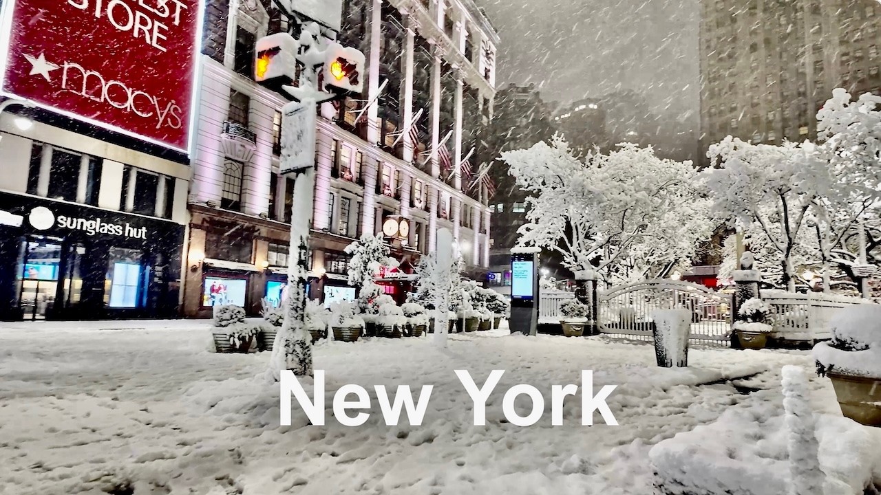 NYC 1AM Snowstorm on Broadway | Cinematic Winter Walk 2026 (ASMR)