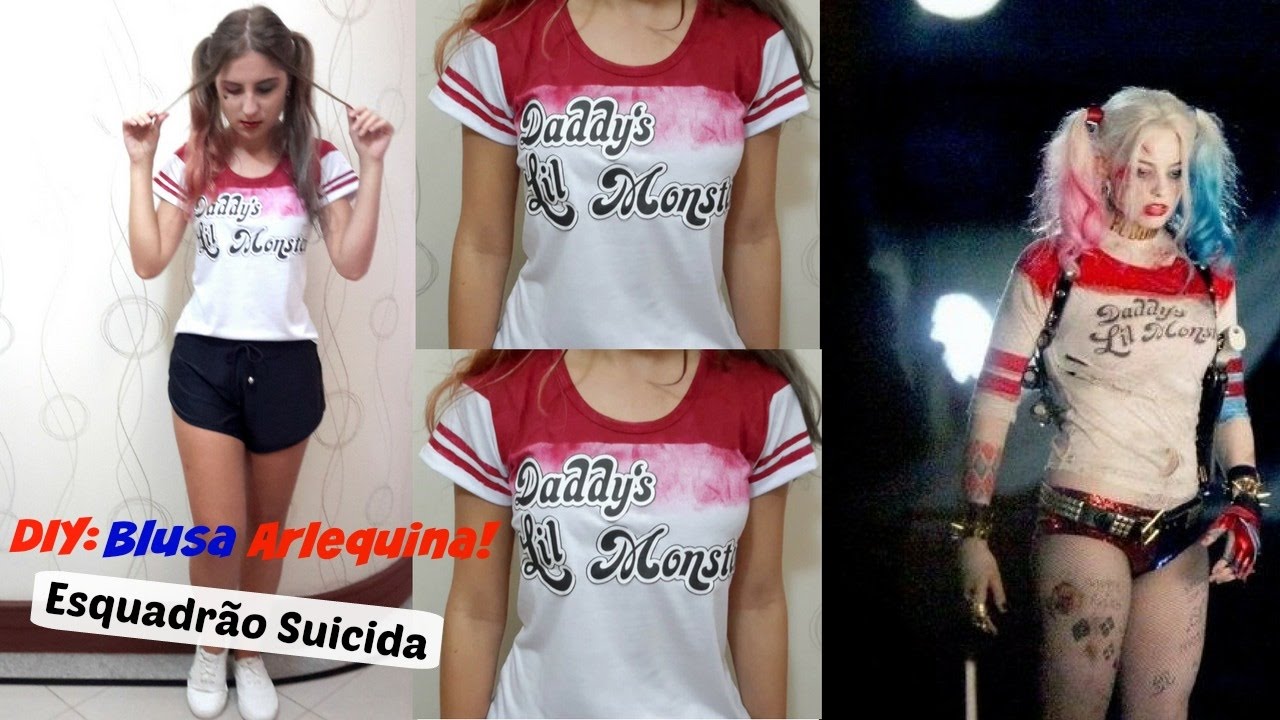 Blusa Da Arlequina Coringa Roupas Esquadrão Suicida Camiseta