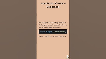 🧠JavaScript Numeric Separator