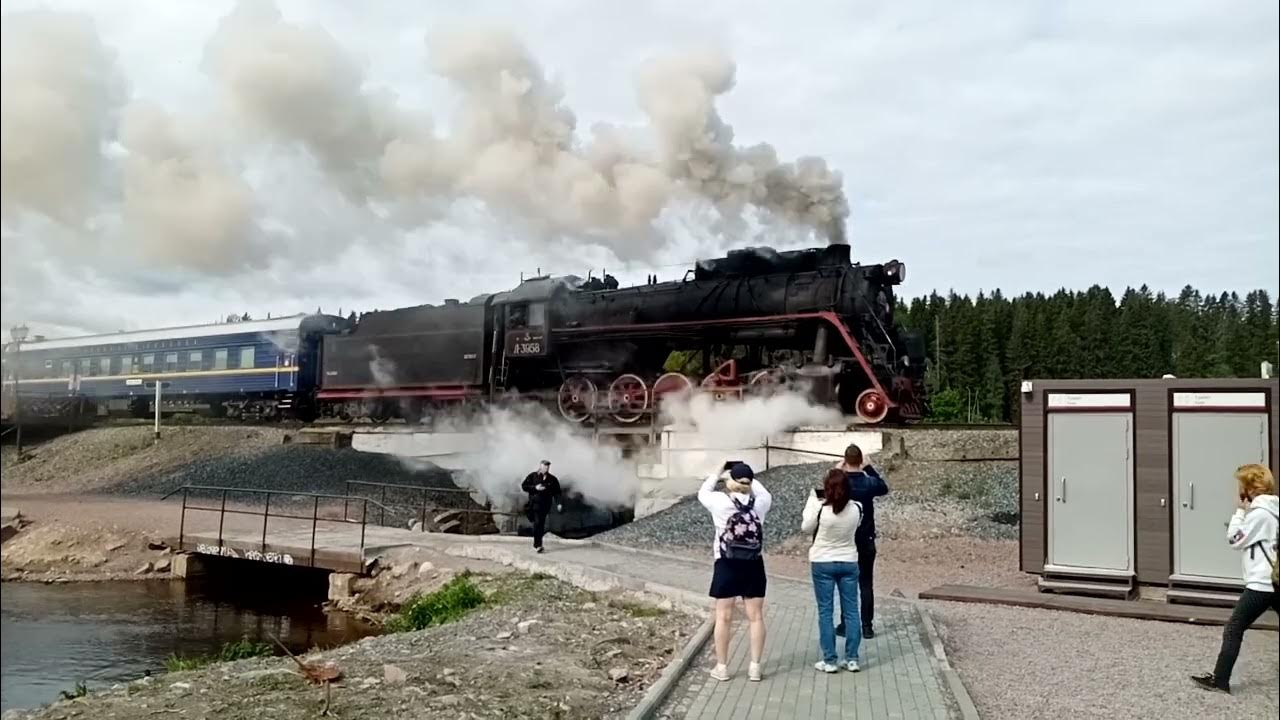 Отправление ретро- поезда Сортавала - Рускеала. Это совсем не страшно ...