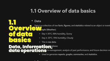LECTURE 1.1: Overview of data basics (Data vs Information)
