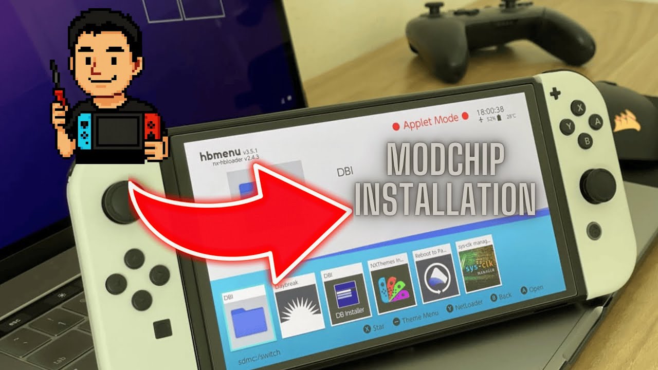 Switch OLED Modchip Einbau (Picofly) | Kamikaze Methode