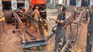Truck Chassis Burnt due to Heavy accident Amazing Chassis Repairing And Restoration Complete video