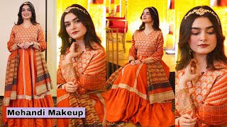 Mehandi Makeup Look With Lehnga || Peachy Soft & Suttle Makeup screenshot 5