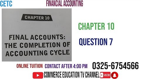 Financial Accounting/I.Com/B.Com/ADC  - Lecture 88
